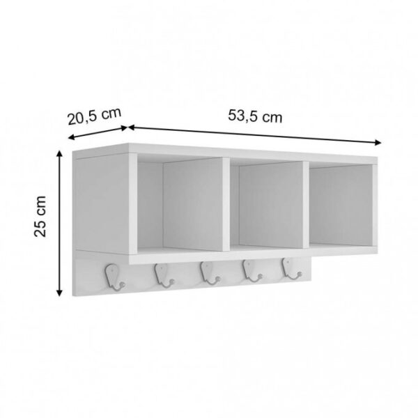 Etagère Portemanteau Blanche, Meuble d'entrée Decoomid,Meuble salle de bain – Image 3