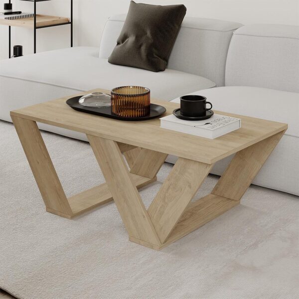 Table basse moderne PIPRA 110cm - Chêne – Image 3