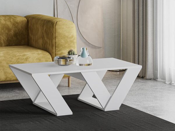 Table basse moderne PIPRA 110cm - Blanc