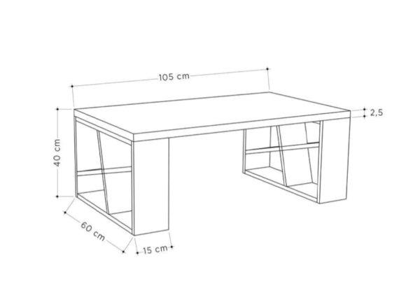 Table Basse pour séjour HONEY - Blanc et Chêne – Image 3