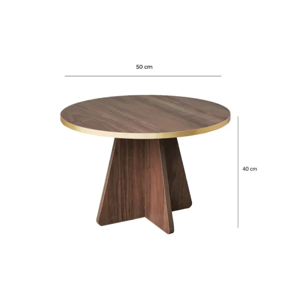 Table basse gigogne en noyer, ensemble de 3 tables basses – Image 6