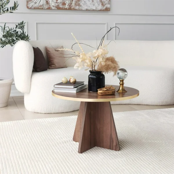 Table basse gigogne en noyer, ensemble de 3 tables basses – Image 5