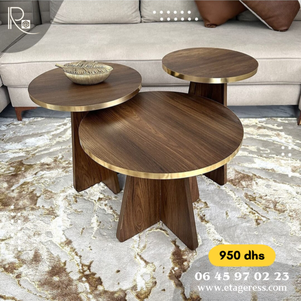 Table basse gigogne en noyer