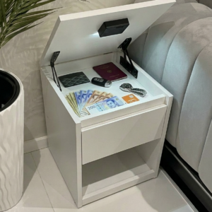 Table de Nuit Premium avec Coffre Caché Sécurisé – Ouverture par Carte NFC